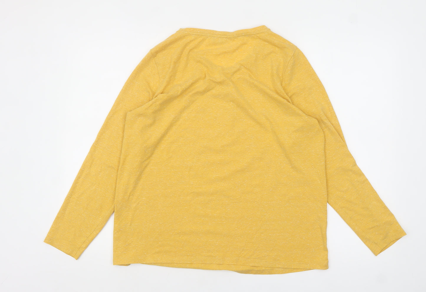 Marks and Spencer Women's Yellow Long Sleeve V-Neck T-Shirt Size 16
