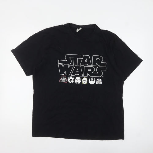 Star Wars Men's Black Cotton Graphic T-Shirt L