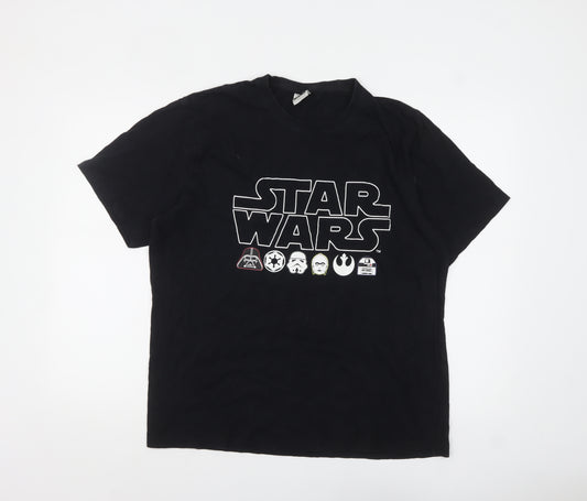 Star Wars Men's Black Cotton Graphic T-Shirt L