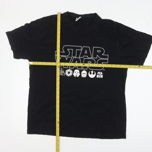 Star Wars Men's Black Cotton Graphic T-Shirt L