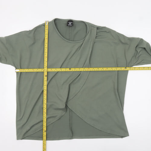 Maxed Womens Green Long Sleeve Wrap Style Jersey Top M