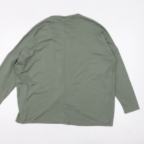 Maxed Womens Green Long Sleeve Wrap Style Jersey Top M