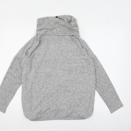 Phase Eight Women Grey Cowl Neck Long Sleeve Tunic Top UK 12