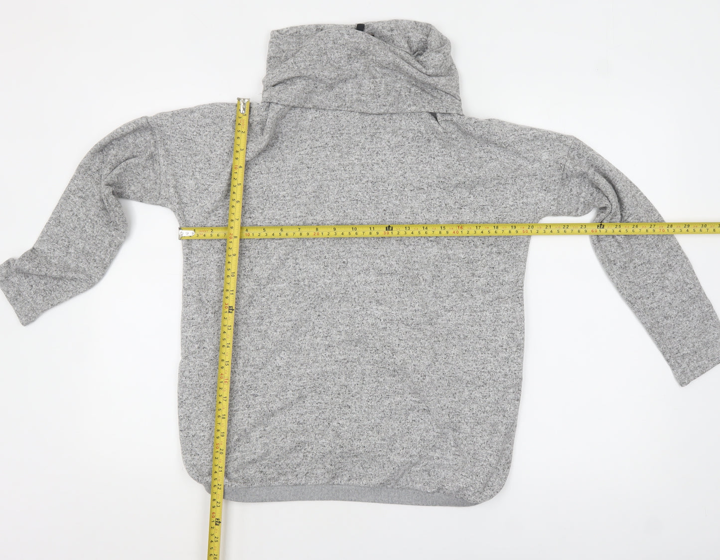 Phase Eight Women Grey Cowl Neck Long Sleeve Tunic Top UK 12