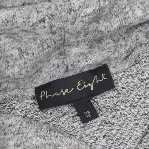 Phase Eight Women Grey Cowl Neck Long Sleeve Tunic Top UK 12