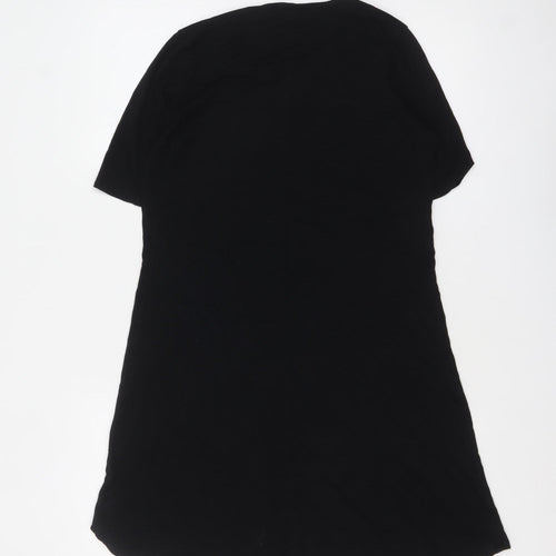 Marks and Spencer Women Black Size 10 Short Sleeve Jersey T-Shirt Dress