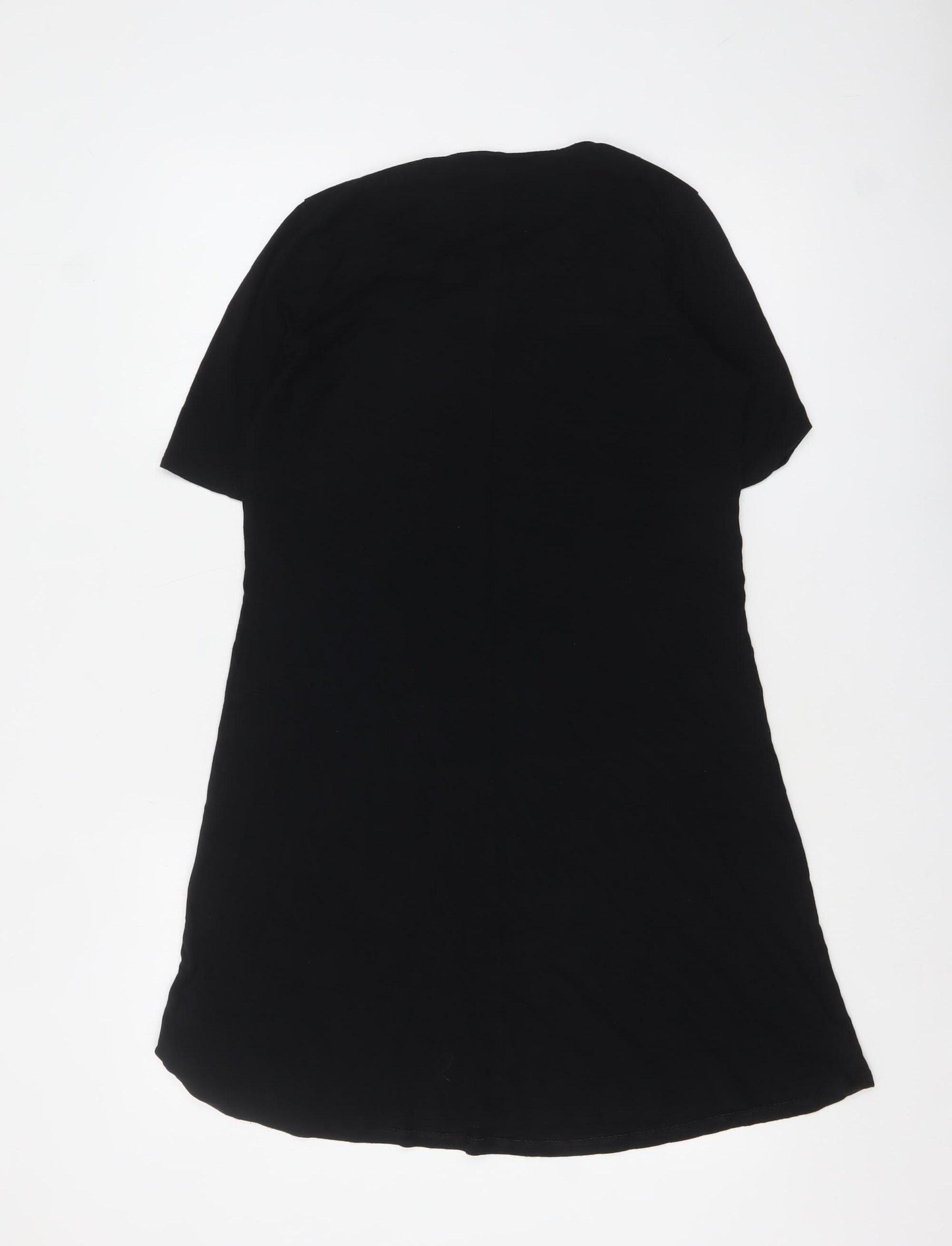 Marks and Spencer Women Black Size 10 Short Sleeve Jersey T-Shirt Dress