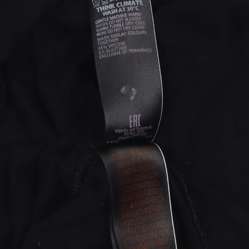 Marks and Spencer Women Black Size 10 Short Sleeve Jersey T-Shirt Dress