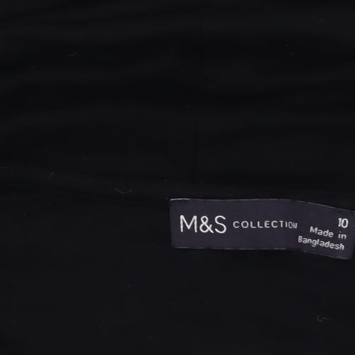 Marks and Spencer Women Black Size 10 Short Sleeve Jersey T-Shirt Dress