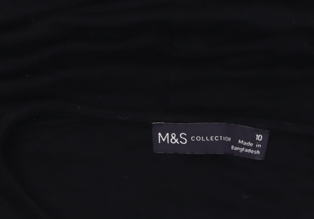 Marks and Spencer Women Black Size 10 Short Sleeve Jersey T-Shirt Dress