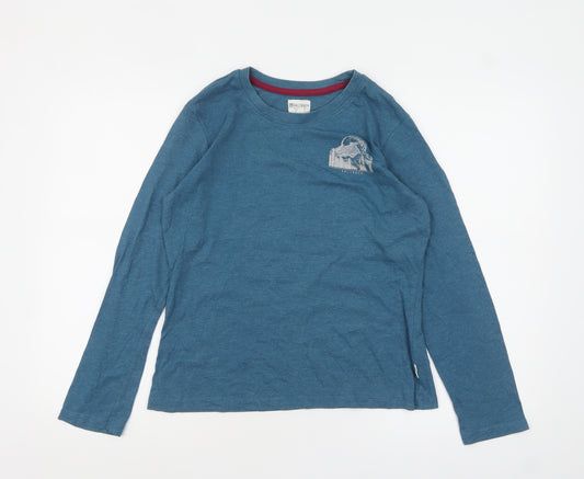 Saltrock Womens Blue Long Sleeve Graphic Cotton T-Shirt Size 12