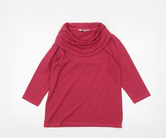 Penny Plain Women Pink Cowl Neck Tunic Top Size 8