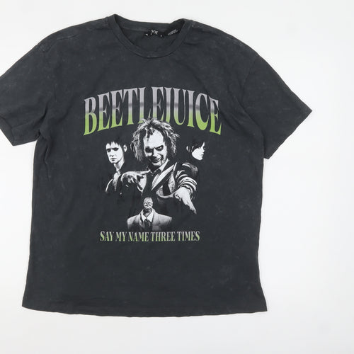 XSIDE Men’s Black Beetlejuice Graphic T-Shirt M Regular Fit