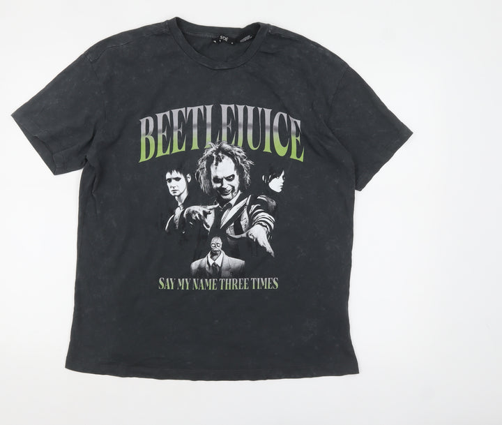 XSIDE Men’s Black Beetlejuice Graphic T-Shirt M Regular Fit