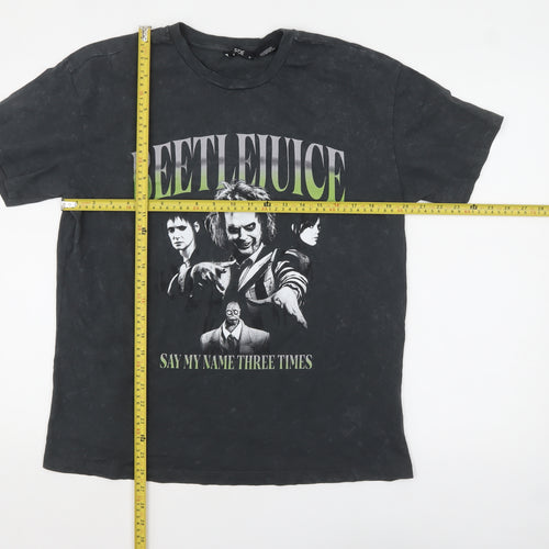 XSIDE Men’s Black Beetlejuice Graphic T-Shirt M Regular Fit