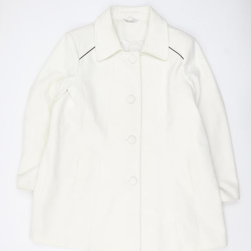 Special Collection Women's White Size 22 Mid-Length Button Coat