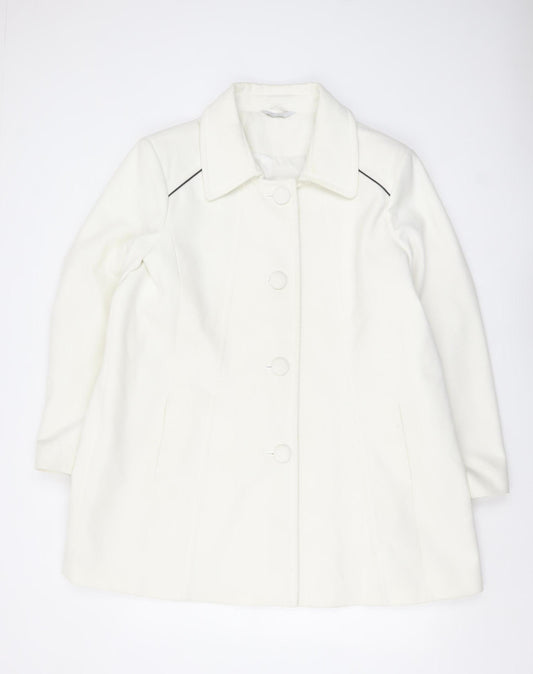 Special Collection Women's White Size 22 Mid-Length Button Coat
