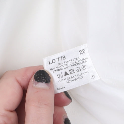 Special Collection Women's White Size 22 Mid-Length Button Coat