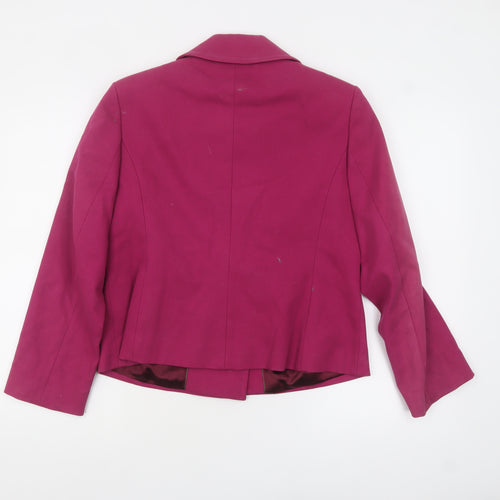 Laura Ashley Women's Pink Cotton Pea Coat Size 14 Double-Breasted Jacket