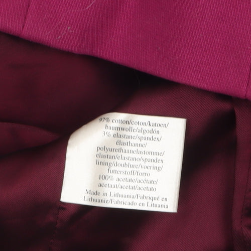 Laura Ashley Women's Pink Cotton Pea Coat Size 14 Double-Breasted Jacket