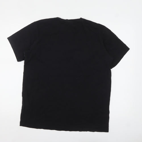 Champion Men's Black Medium Graphic Logo Crew Neck T-Shirt