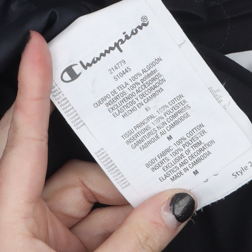 Champion Men's Black Medium Graphic Logo Crew Neck T-Shirt