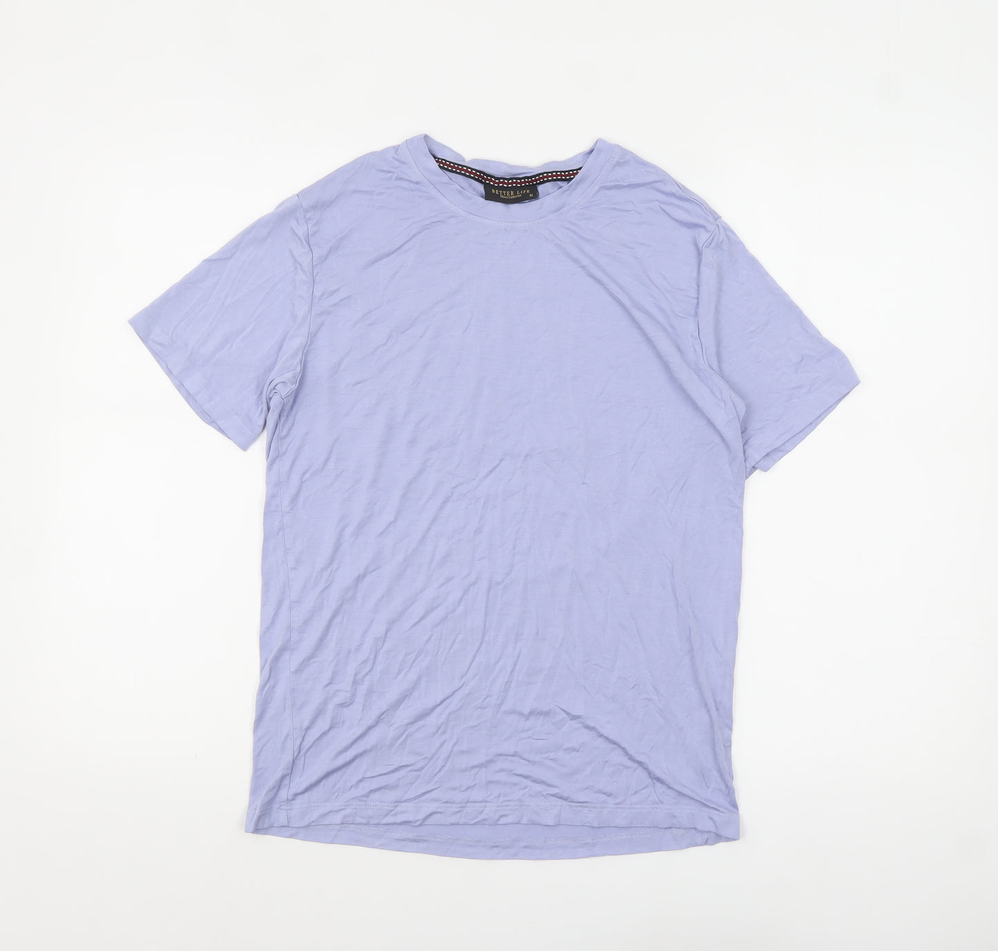 Better Life Men's Purple Cotton Crew Neck Short Sleeve T-Shirt M