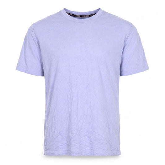 Front view of Better Life Men's Purple Cotton Crew Neck Short Sleeve T-Shirt M