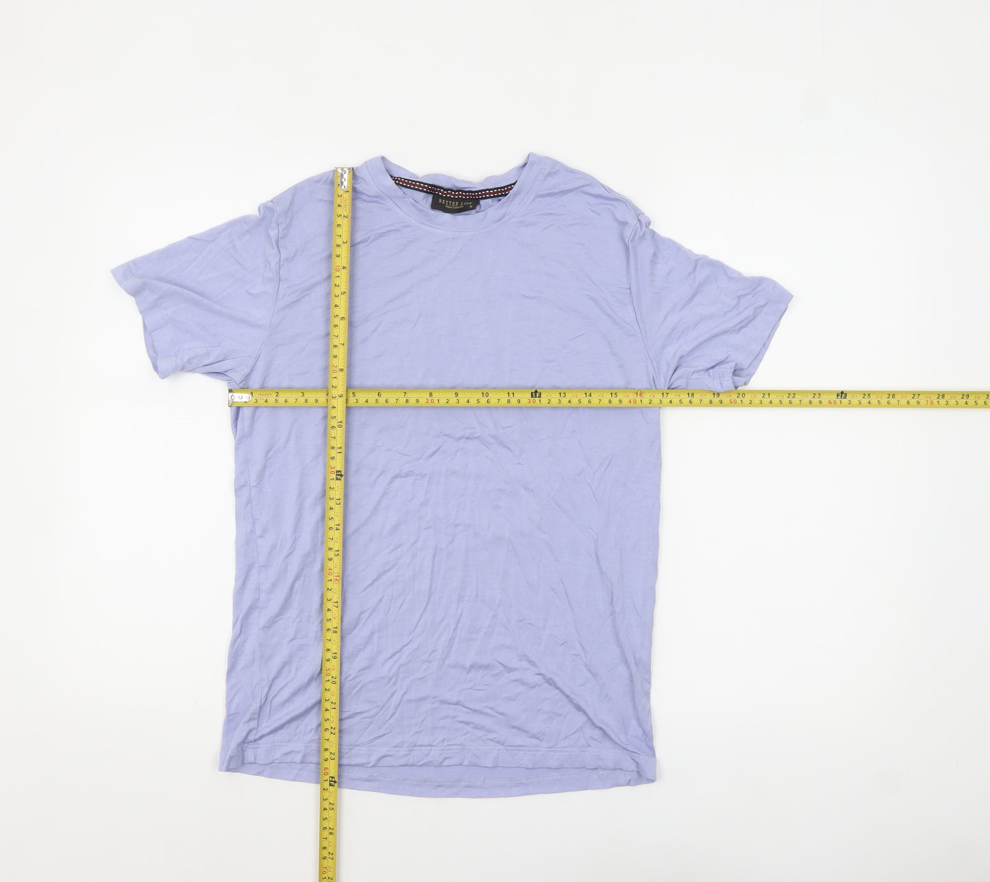 Better Life Men's Purple Cotton Crew Neck Short Sleeve T-Shirt M