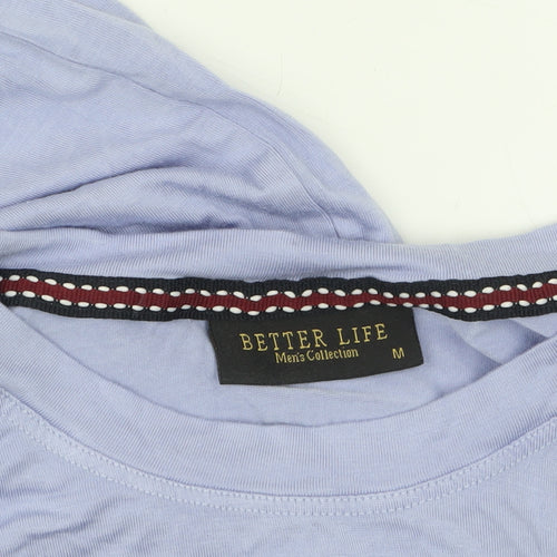 Better Life Men's Purple Cotton Crew Neck Short Sleeve T-Shirt M