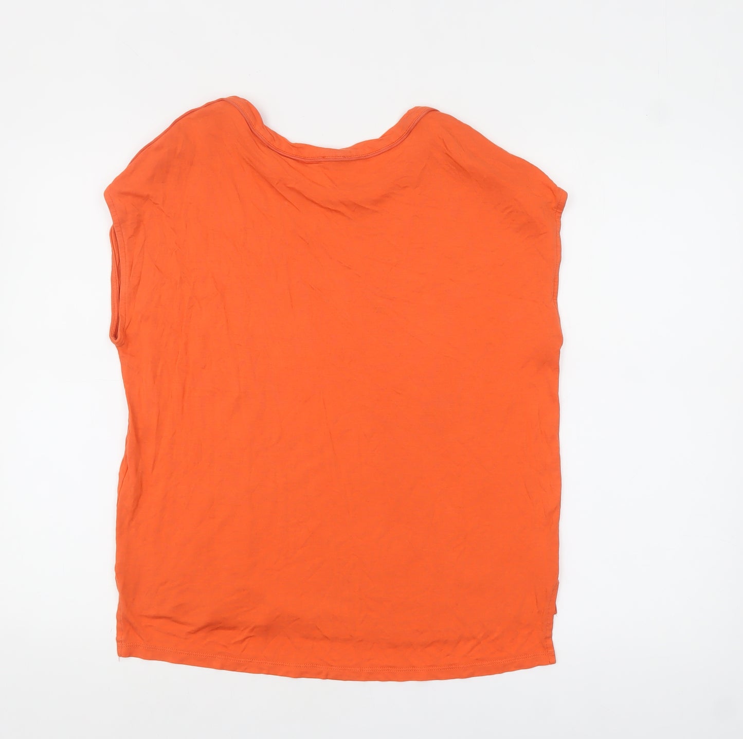 River Island Women’s Orange Viscose Sleeveless T-Shirt Size 14