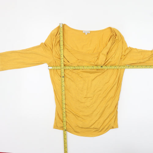 Kettlewell Women's Yellow Cowl Neck Jersey Blouse Size S