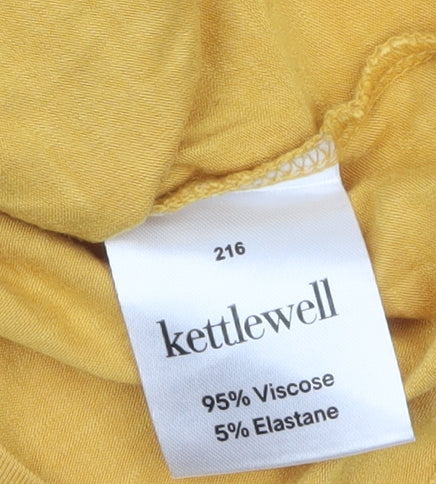 Kettlewell Women's Yellow Cowl Neck Jersey Blouse Size S