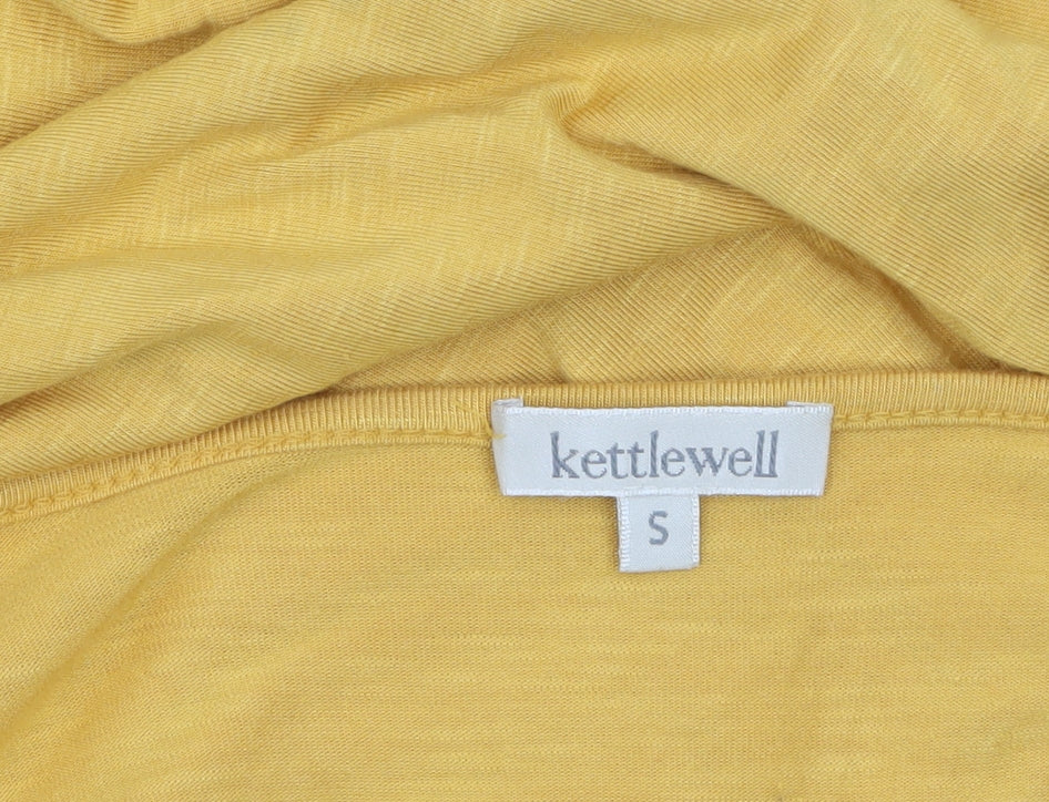 Kettlewell Women's Yellow Cowl Neck Jersey Blouse Size S