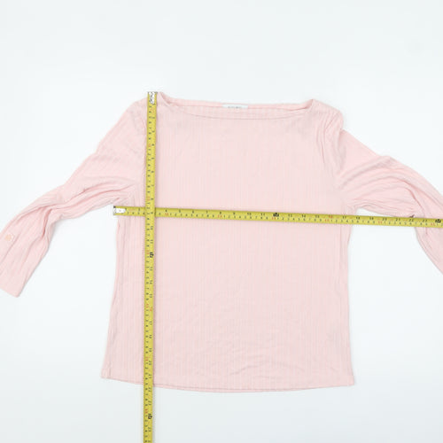 Principles Petite Women's Pink Boat Neck Long Sleeve Blouse Size 12
