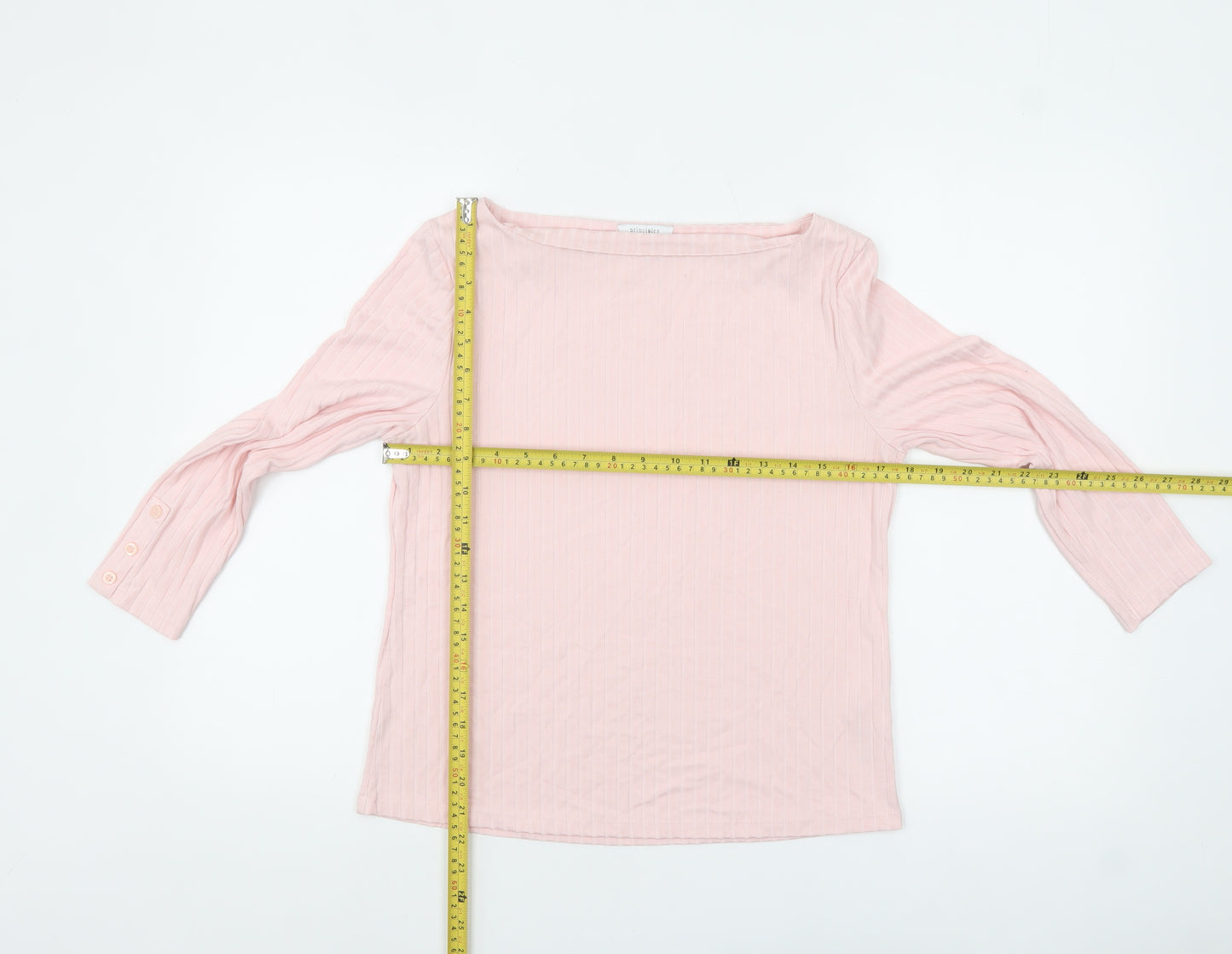 Principles Petite Women's Pink Boat Neck Long Sleeve Blouse Size 12