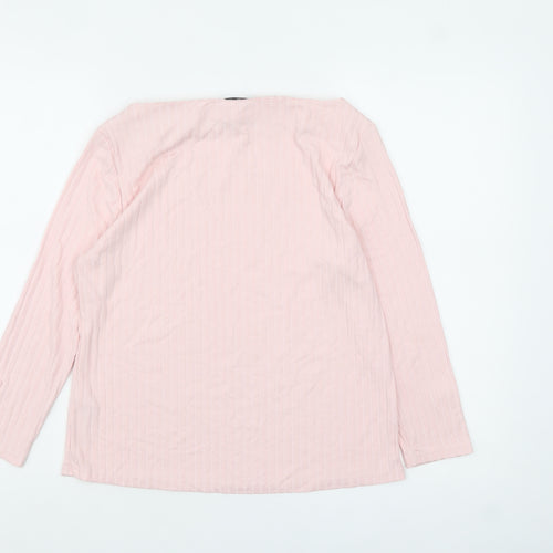Principles Petite Women's Pink Boat Neck Long Sleeve Blouse Size 12