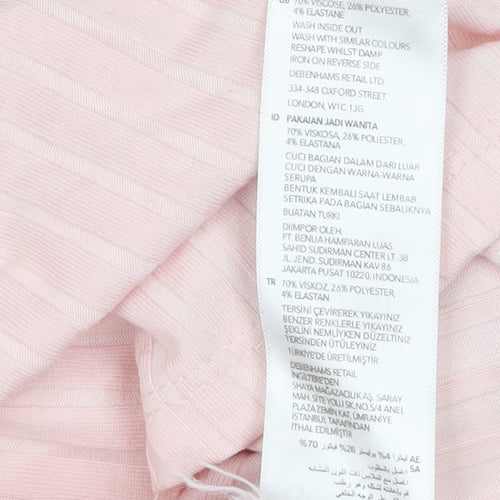Principles Petite Women's Pink Boat Neck Long Sleeve Blouse Size 12