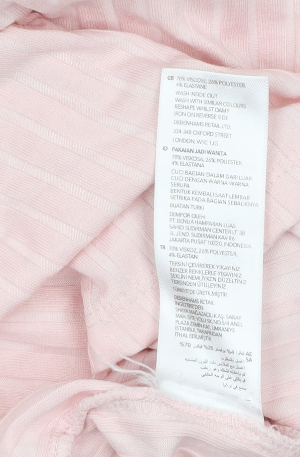 Principles Petite Women's Pink Boat Neck Long Sleeve Blouse Size 12