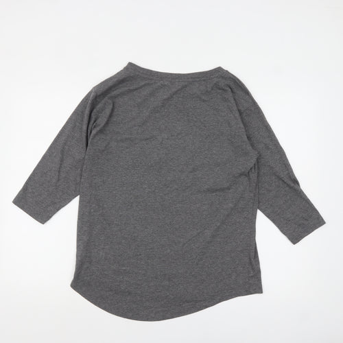 F&F Women’s Grey Rhinestone Star 3/4 Sleeve T-Shirt Size 12