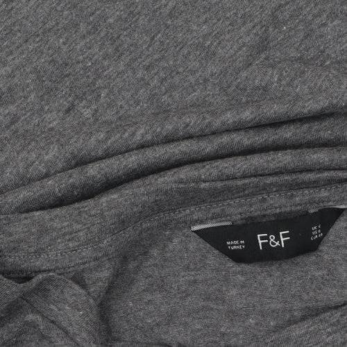 F&F Women’s Grey Rhinestone Star 3/4 Sleeve T-Shirt Size 12