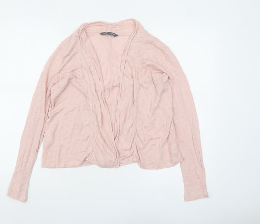 Laura Ashley Women’s Pink Linen Open Cardigan Small
