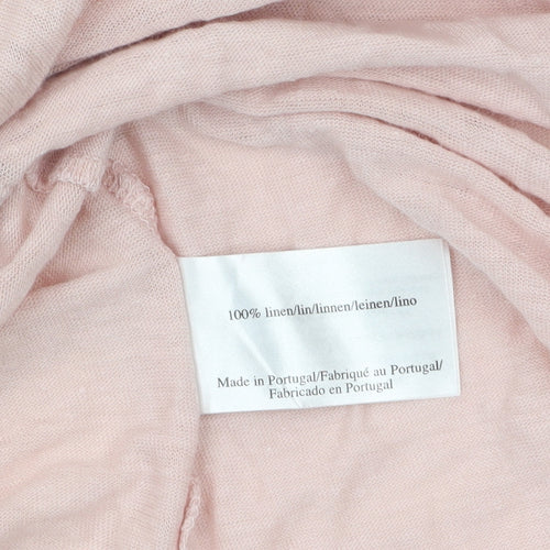 Laura Ashley Women’s Pink Linen Open Cardigan Small