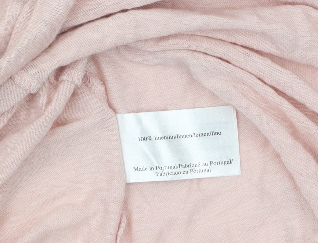 Laura Ashley Women’s Pink Linen Open Cardigan Small