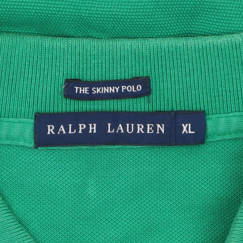 Ralph Lauren Men's Green Slim Fit Cotton Polo Shirt XL