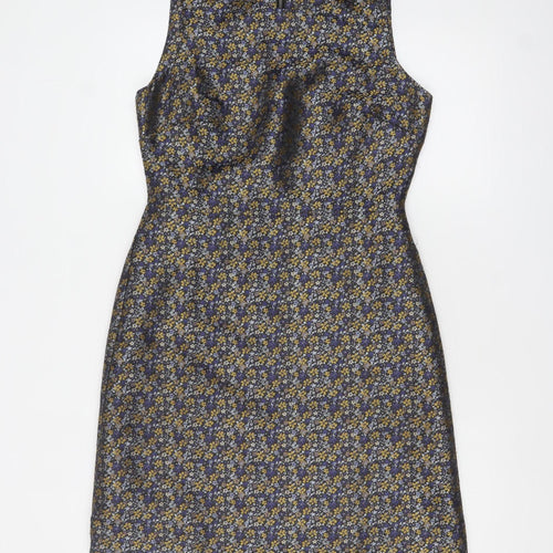 Warehouse Women’s Multicoloured Floral Jacquard Shift Dress Size 12
