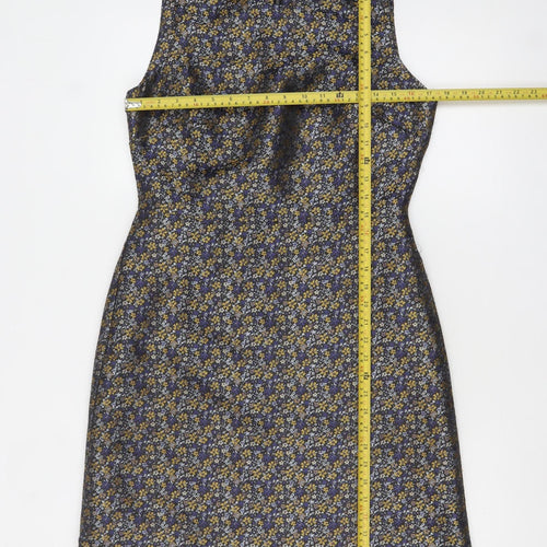 Warehouse Women’s Multicoloured Floral Jacquard Shift Dress Size 12