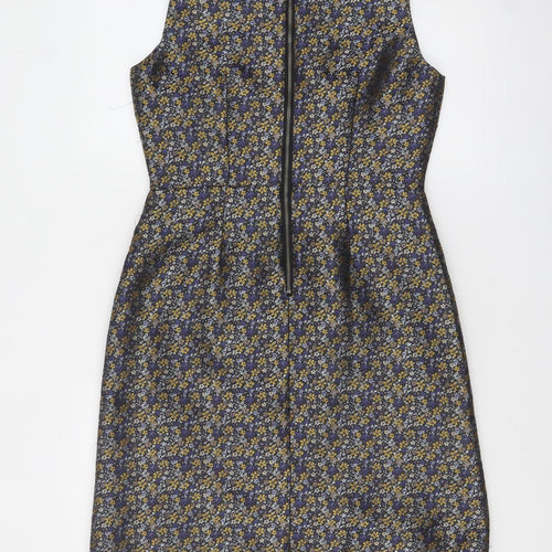 Warehouse Women’s Multicoloured Floral Jacquard Shift Dress Size 12