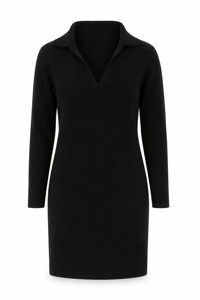Pour Moi Women’s Black Collared Bodycon Knit Dress Size 12