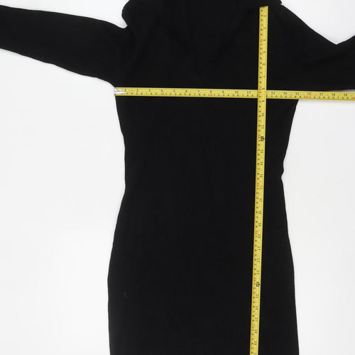 Pour Moi Women’s Black Collared Bodycon Knit Dress Size 12